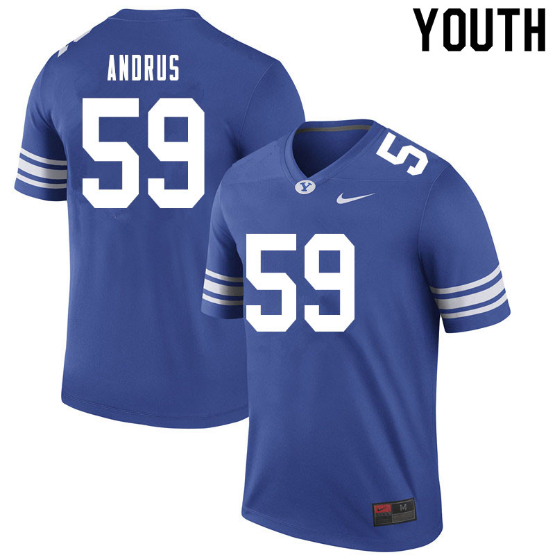Youth #59 Truman Andrus BYU Cougars College Football Jerseys Sale-Royal